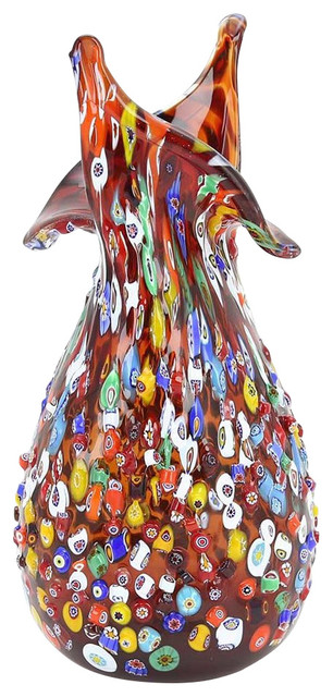 Ciondolo In Vetro Di Murano Millefiori Blu – Fatto A Mano A Venezia Per Donna