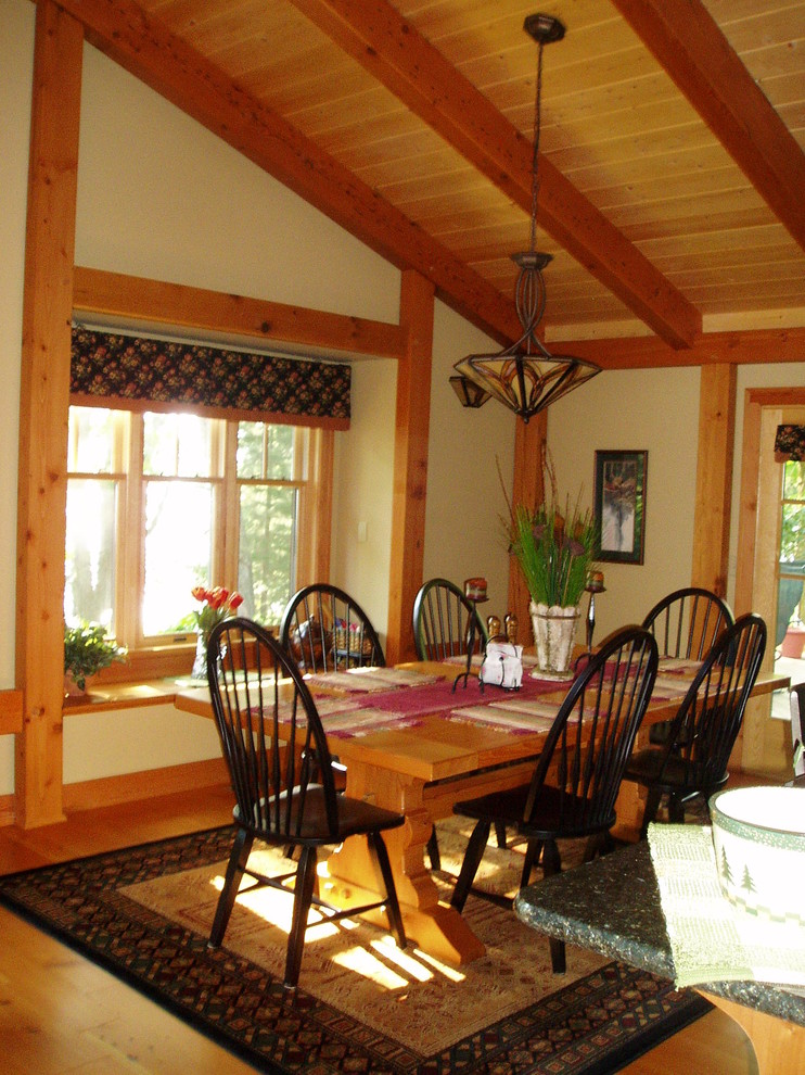 Inspiration for a rustic dining room remodel in Minneapolis