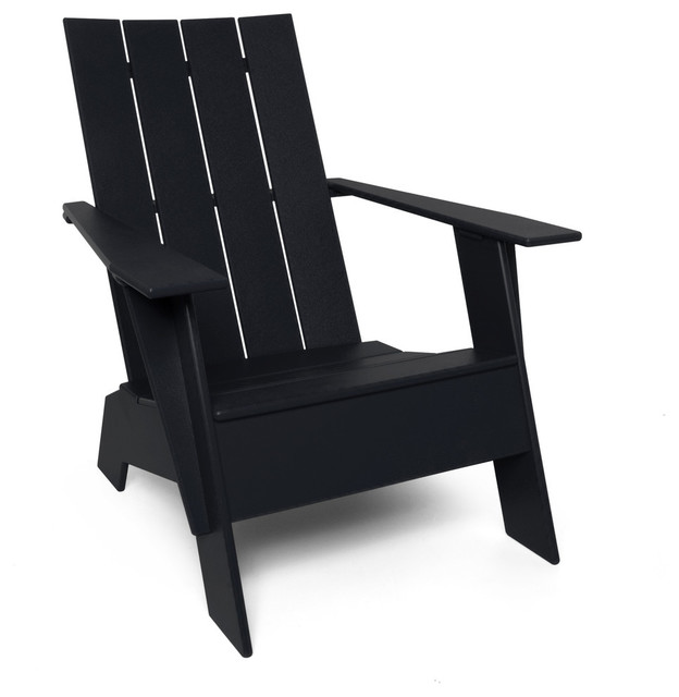 Flat Standard Adirondack Chair, Black Contemporary