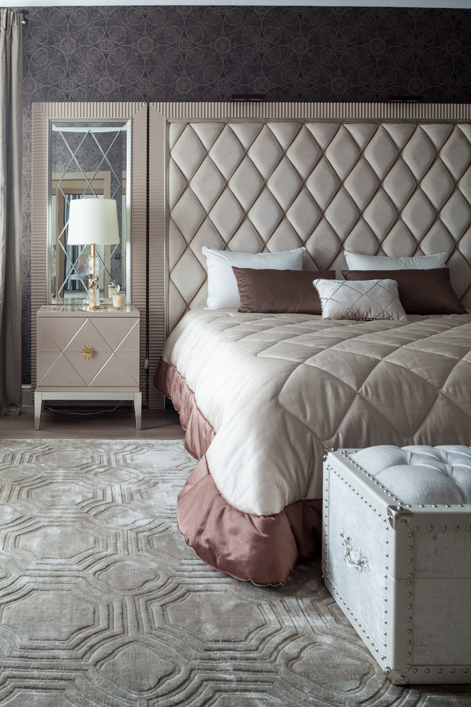 This is an example of a transitional bedroom in Other.