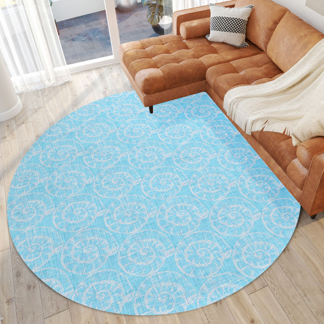 Addison Rugs Surfside ASR41 Aqua 8'x8' Rug - Beach Style - Outdoor Rugs ...