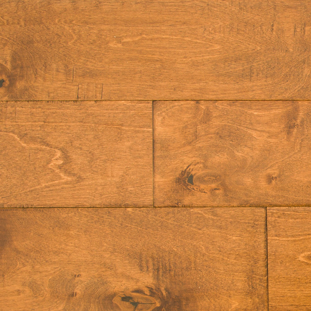 Ugen Floors 3/8" Engineered Hardwood Handscraped Birch Collection, Sample Traditional
