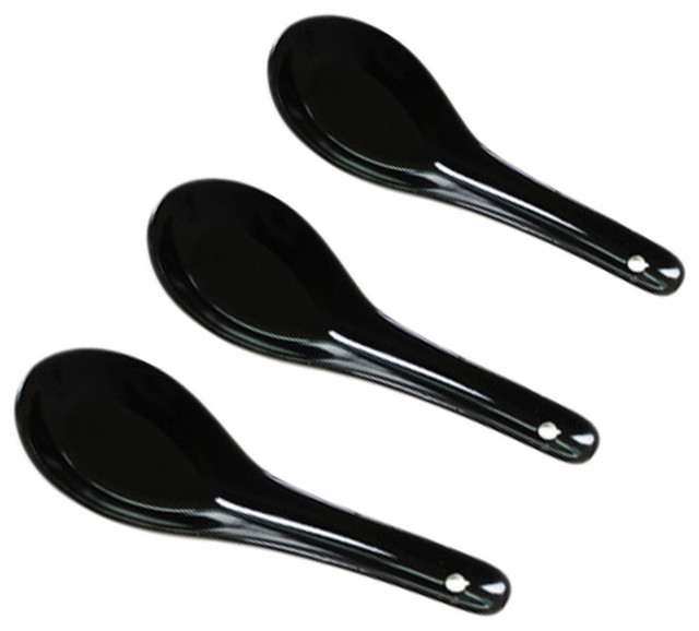 Dinner Service Tableware Ceramic Asian Chinese Soup Spoons Set of 5