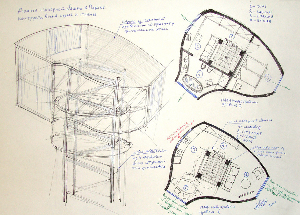 Размышление с карандашом - наброски, малоэтажные частные дома и таунхаусы