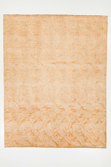 Tan Modern Oriental Rug Without Borders 7.9x10.1