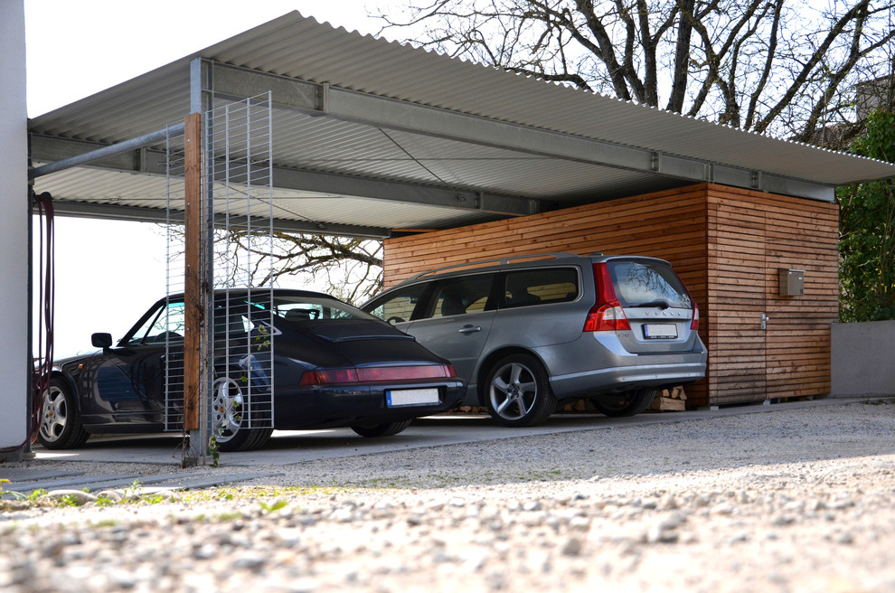 Design ideas for an expansive contemporary detached two-car carport in Other.