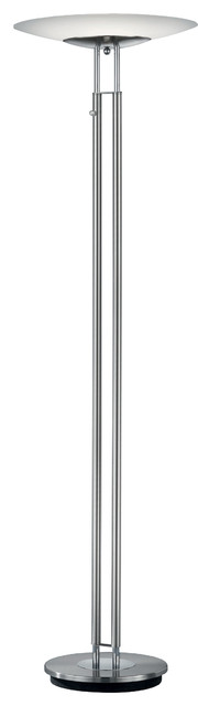 Dubai LED Torchiere, Satin Nickel