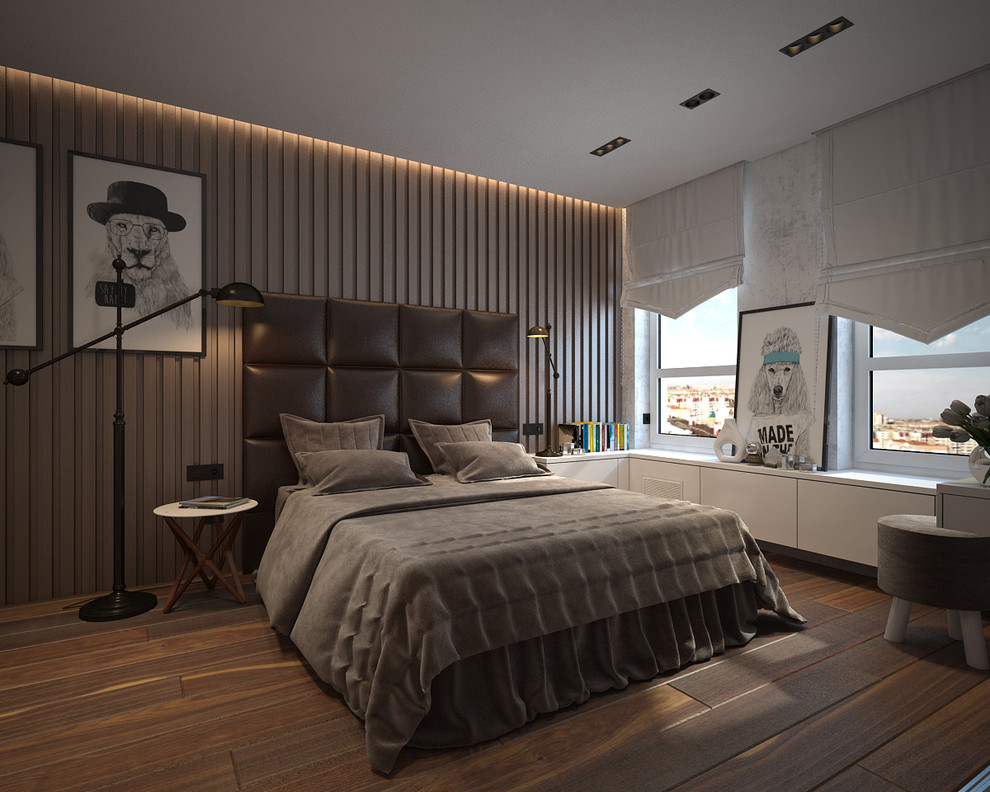 дизайн-проект спальни в стиле контемпорари