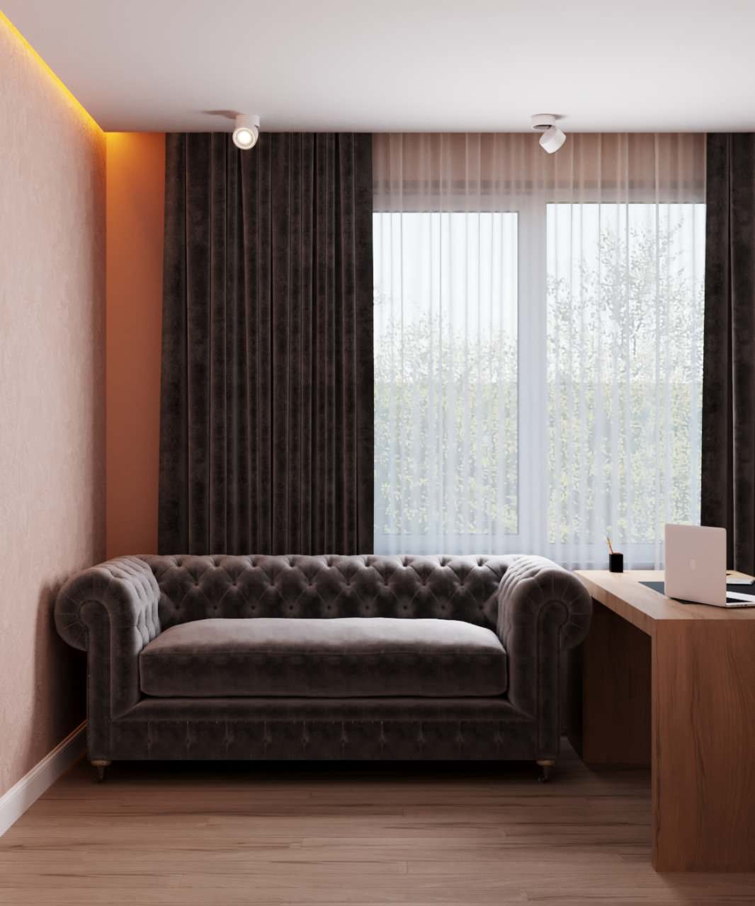 Интерьер в скандинавском стиле 152 м^2. г.Казань