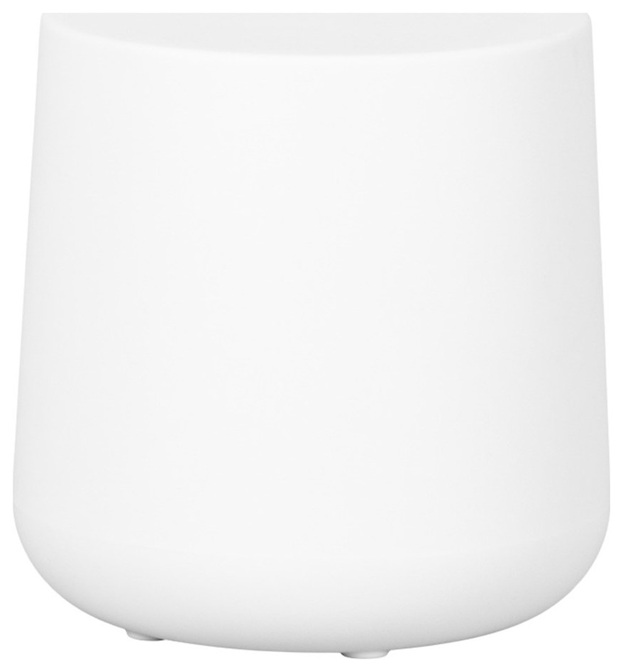 Dalya Round Outdoor Side Table, White Contemporary Outdoor Side