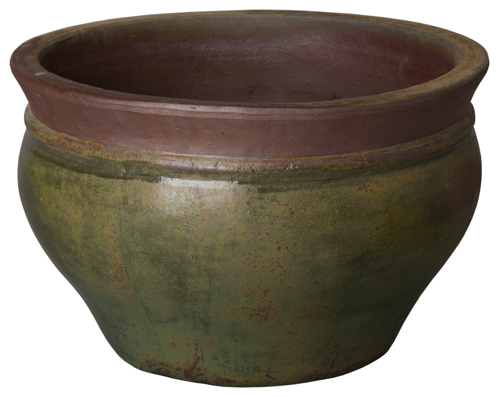 17" Cabbage Planter Farmhouse Indoor Pots And Planters by