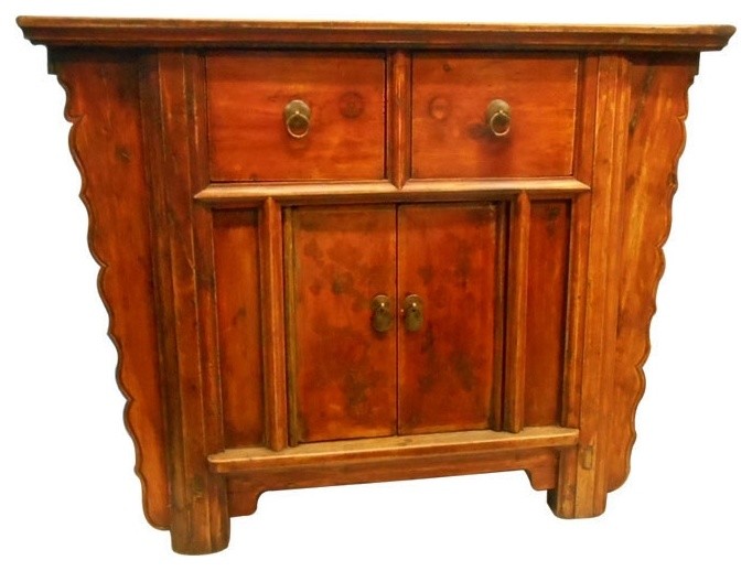 Y Shaped Chinese Antique-Style Cabinet Made of Elm Wood