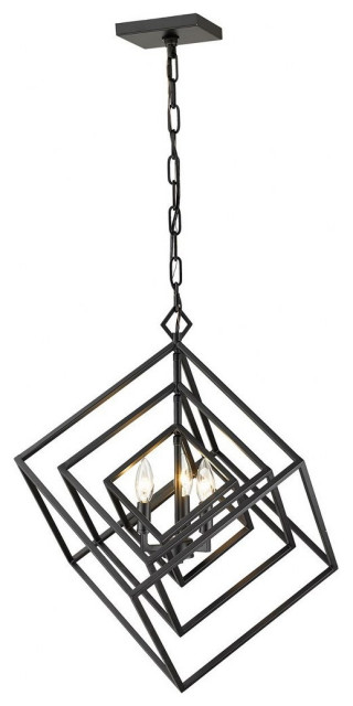3 Light Chandelier In Contemporary Style-25 Inches Tall and 23 Inches Wide