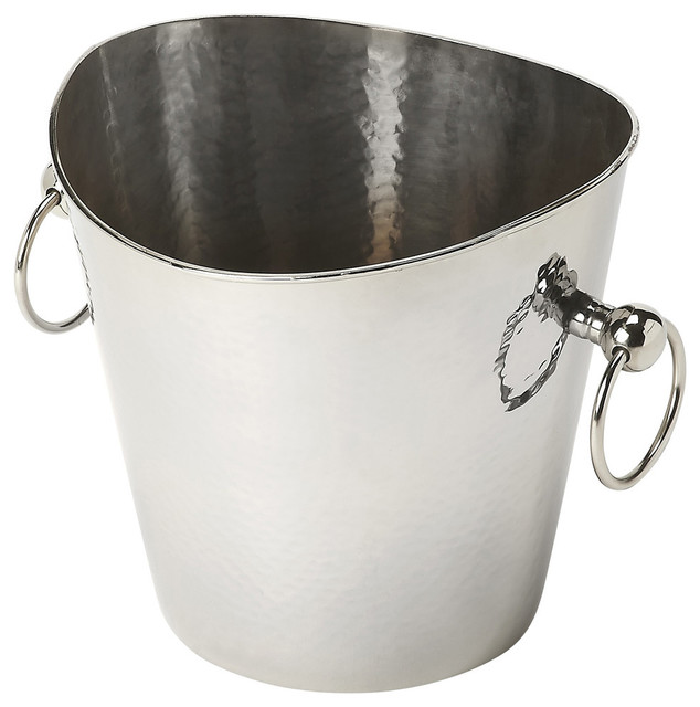 hammered metal ice bucket