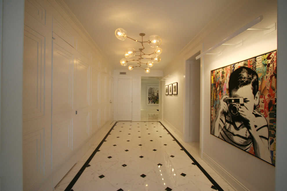 This is an example of a contemporary entryway in New York.