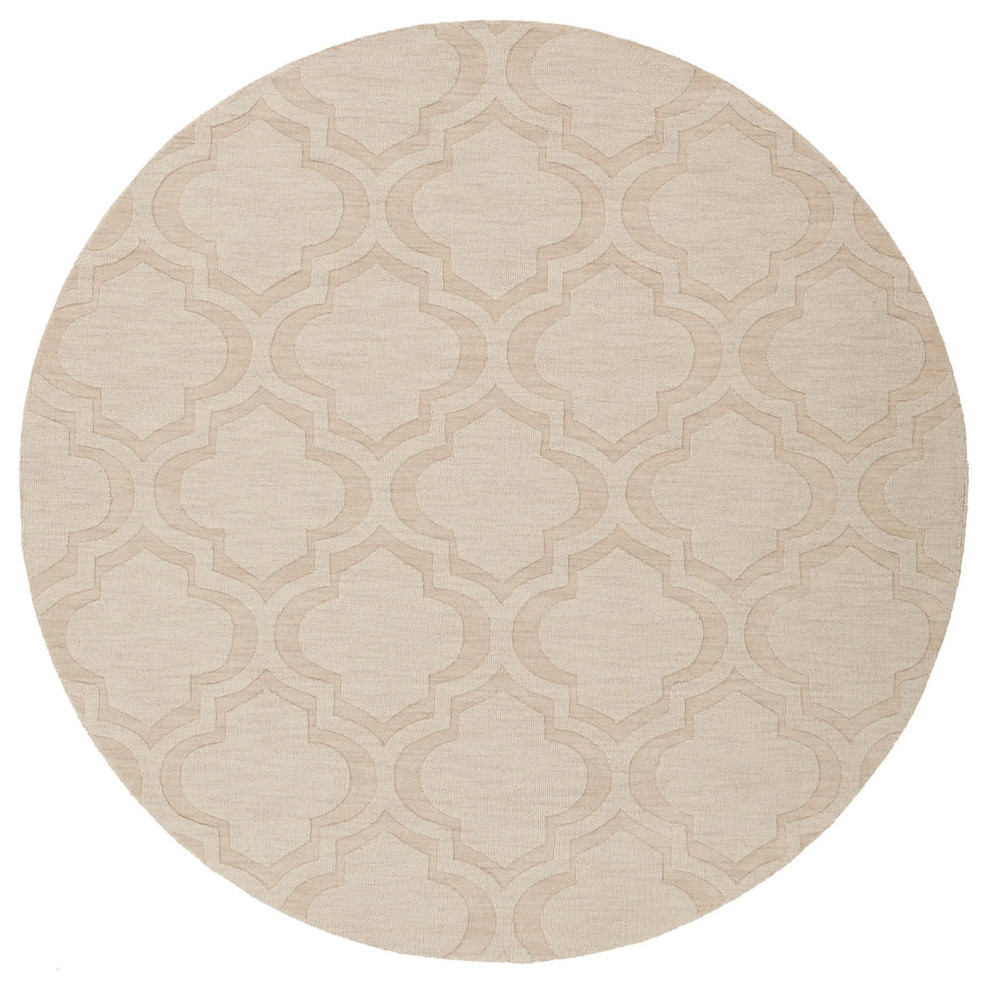 Solid and Border 9'9  x9'9   Neutral Area Rug