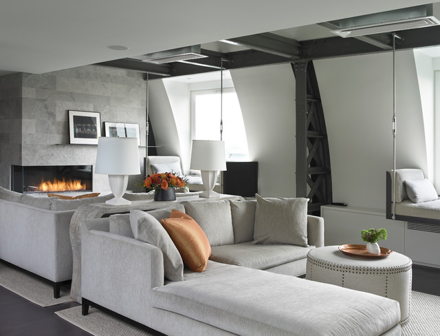 Central Park West, Manhattan contemporary-vardagsrum