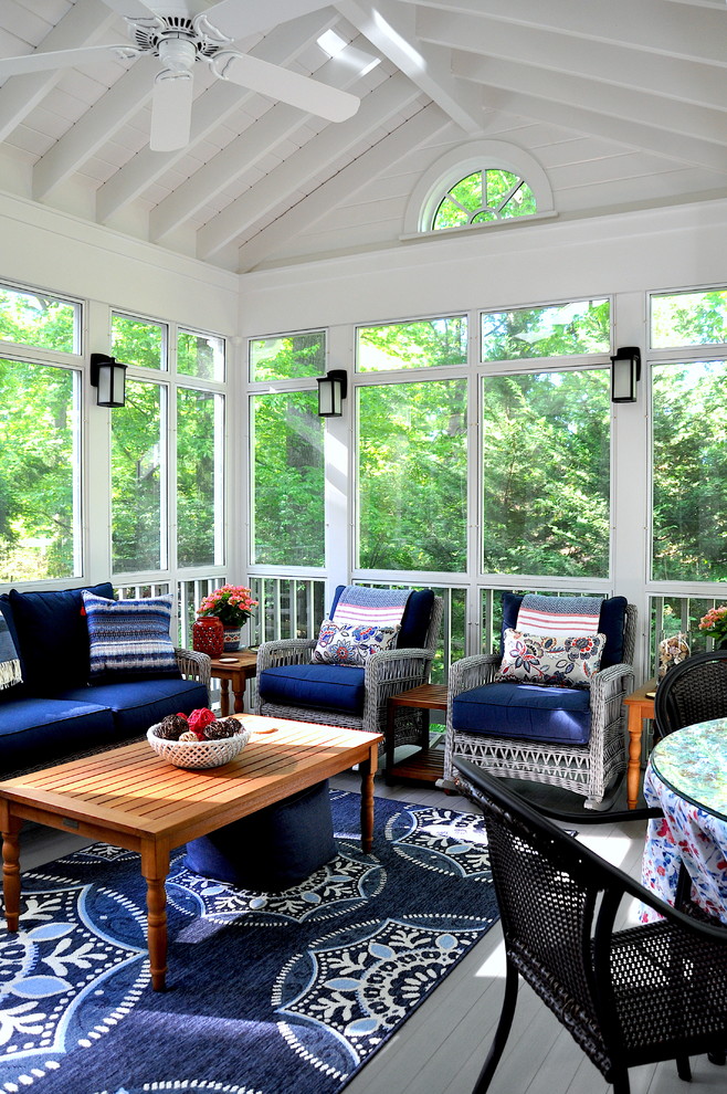 Interior of Three Season Porch Traditional Porch DC Metro by MPR Architecture