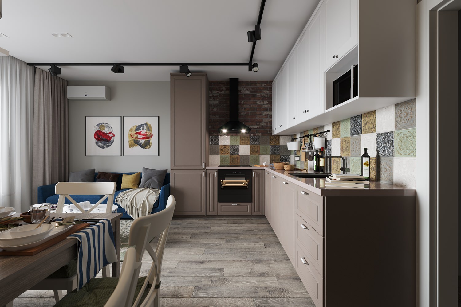 Квартира с элементами лофт и скандинавского стиля