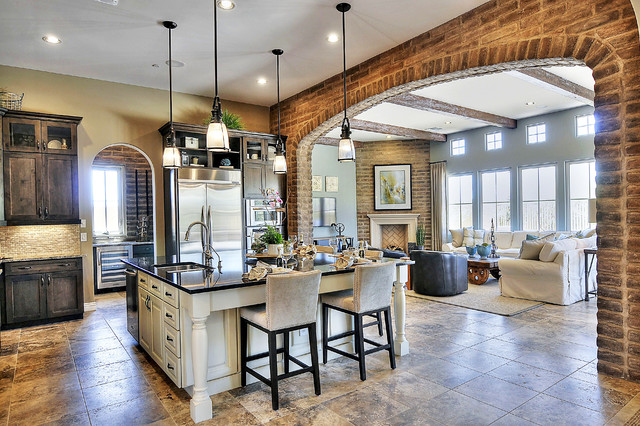 Adobe Brick Veneer Home - Coronado Thin Brick Veneer american-traditional-kitchen