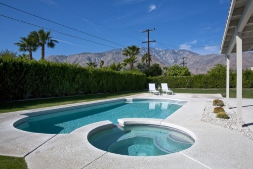 This is an example of a midcentury pool in Los Angeles.