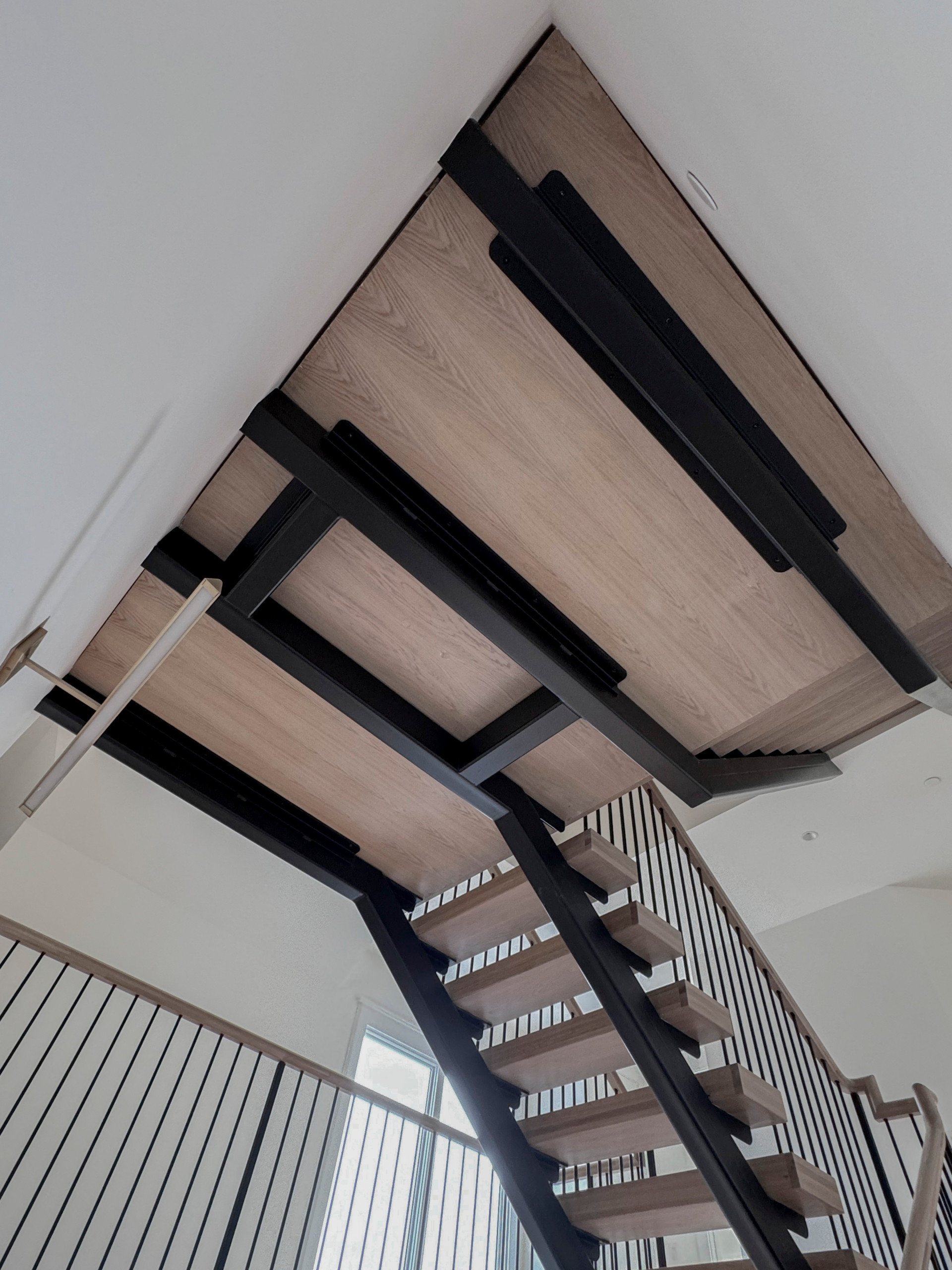 122_Modern Steel & Wood Floating Staircase, Arlington VA 22207