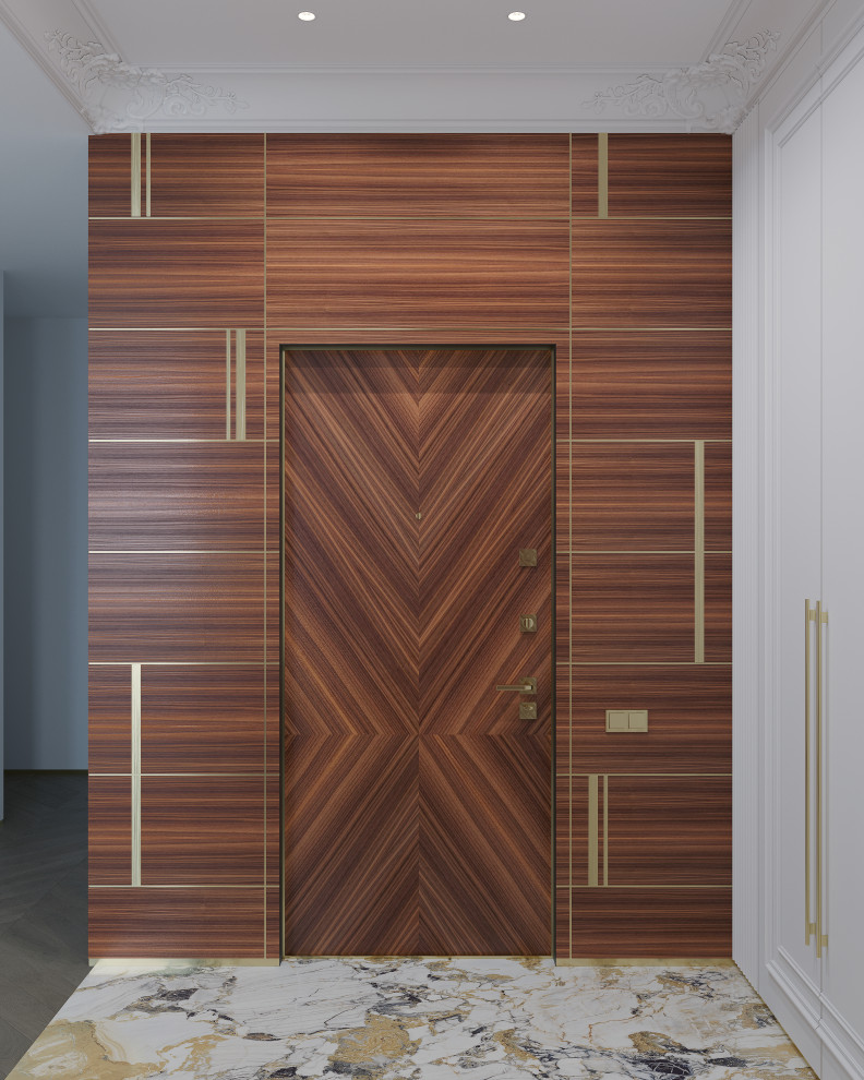 Роскошная прихожая в стилистике современная классика