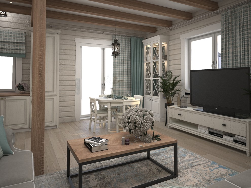 Интерьер гостиной в загородном доме