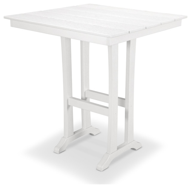 Trex Outdoor Farmhouse 37" Bar Table Beach Style Outdoor Pub And