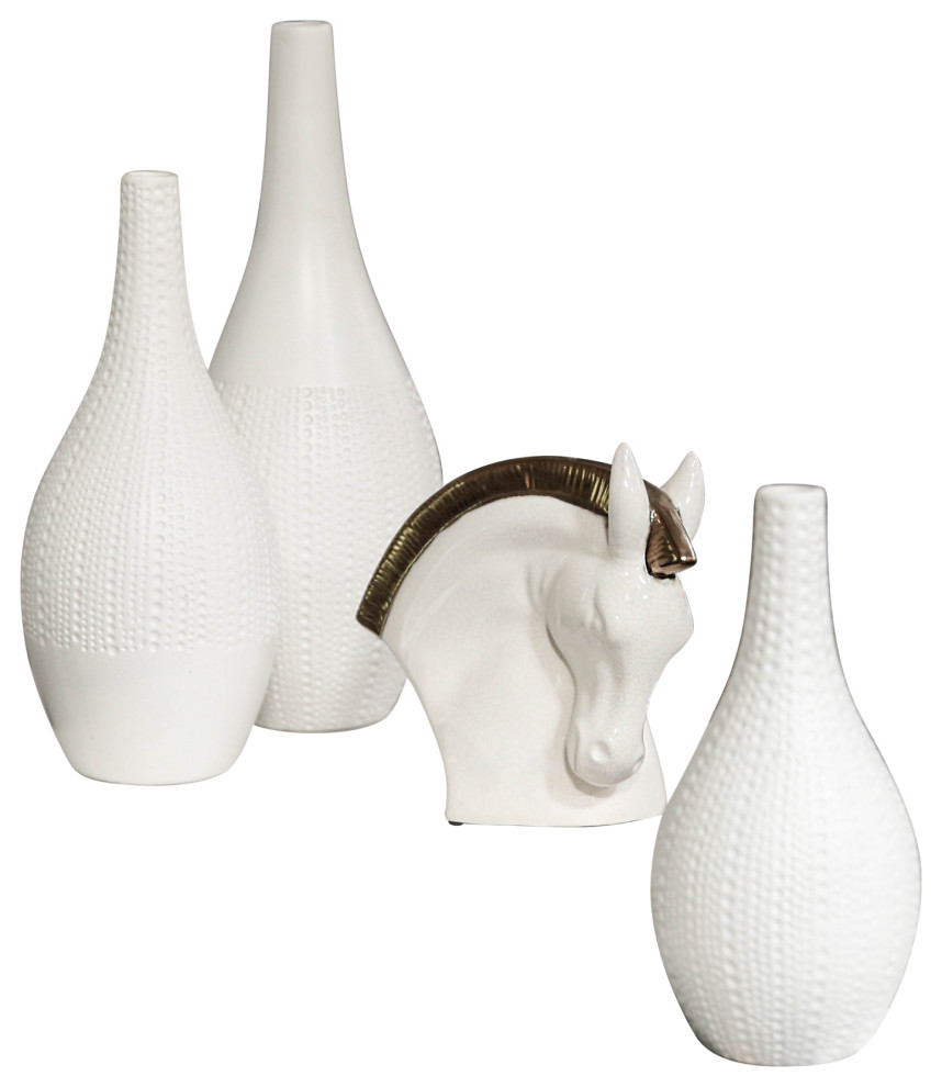 Heidi Ceramic Vase, White