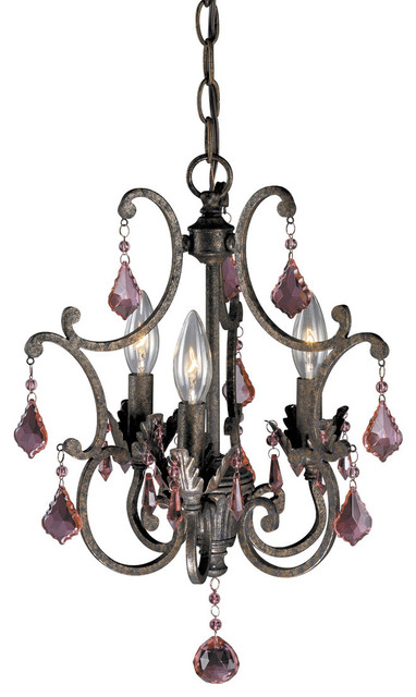 Weathered Patina 3 Light Chandelier