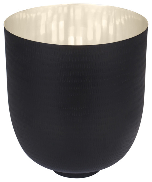 Black Kaas Large Decorative Bowl, Silver