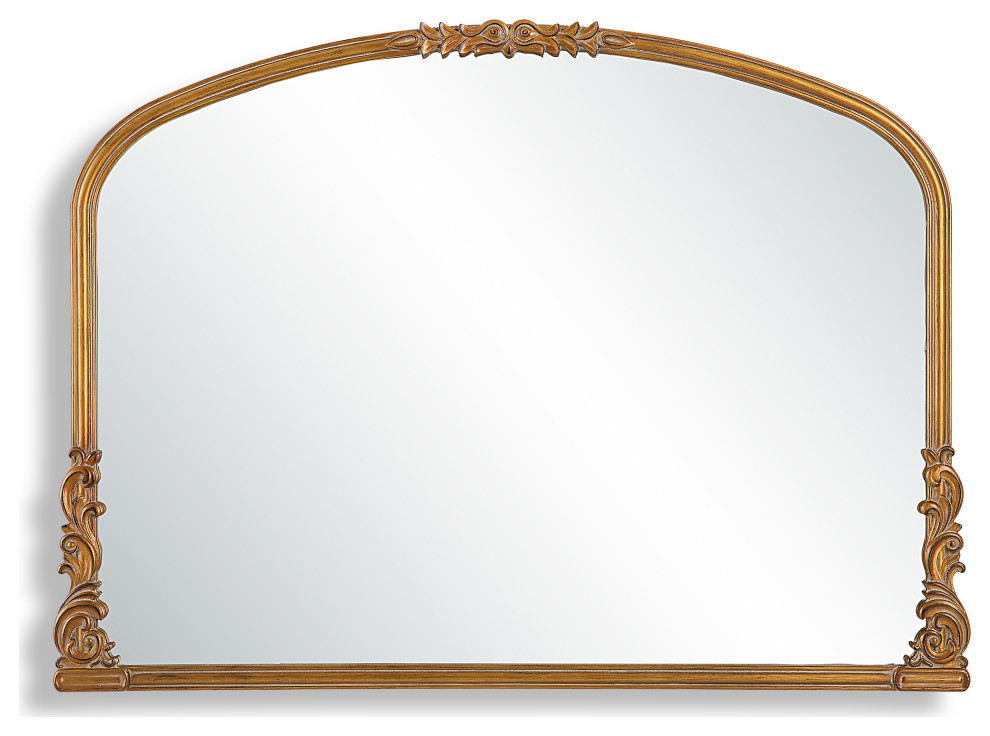 Traditional 38" x 28" Gold Mirror, 38in W x 0.83in D x 28in H