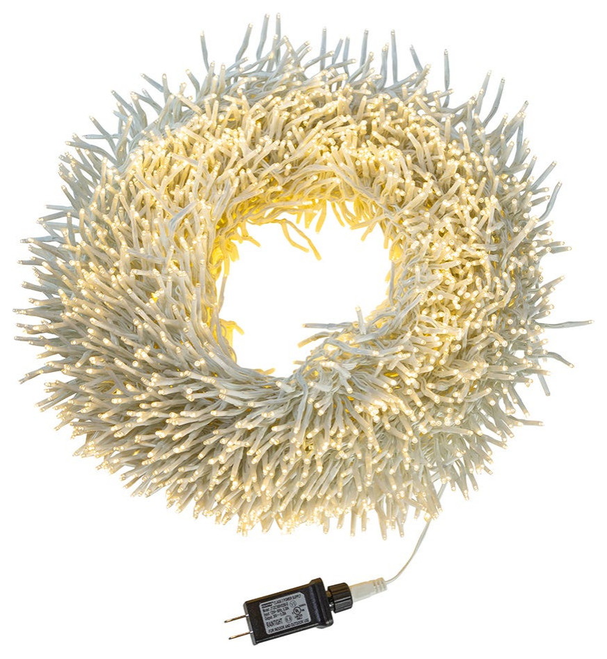 98' 3000 Light, Cluster Garland, Warm White LED Lights, 111.5' Holiday Lighting by Kurt S