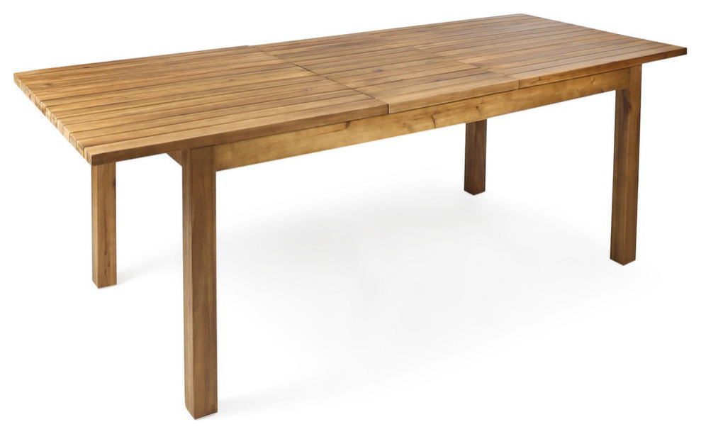 GDF Studio William Outdoor Expandable Teak Finished Acacia Wood Dining