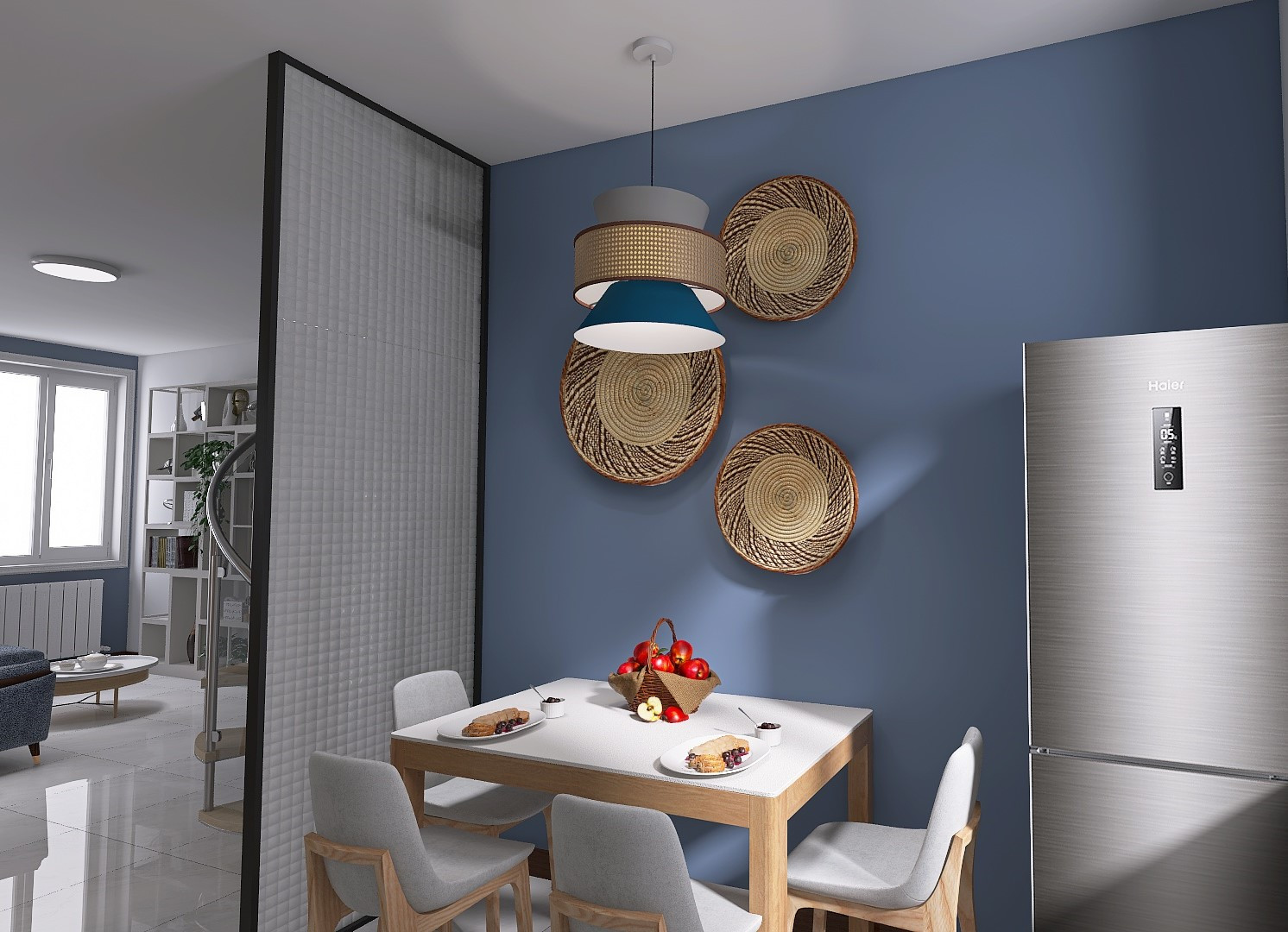 Come il colore cambia un living con cucina