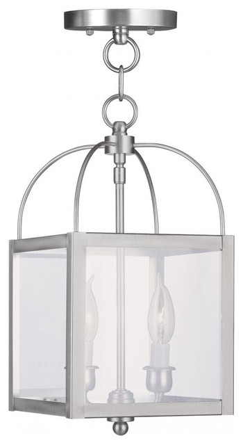 Brushed Nickel Foyer Hall Semi Flush Mount Transitional Brushed Nickel Foyer Hall Semi Flush Mount Transitional Ceiling Lighting By We Got Lites