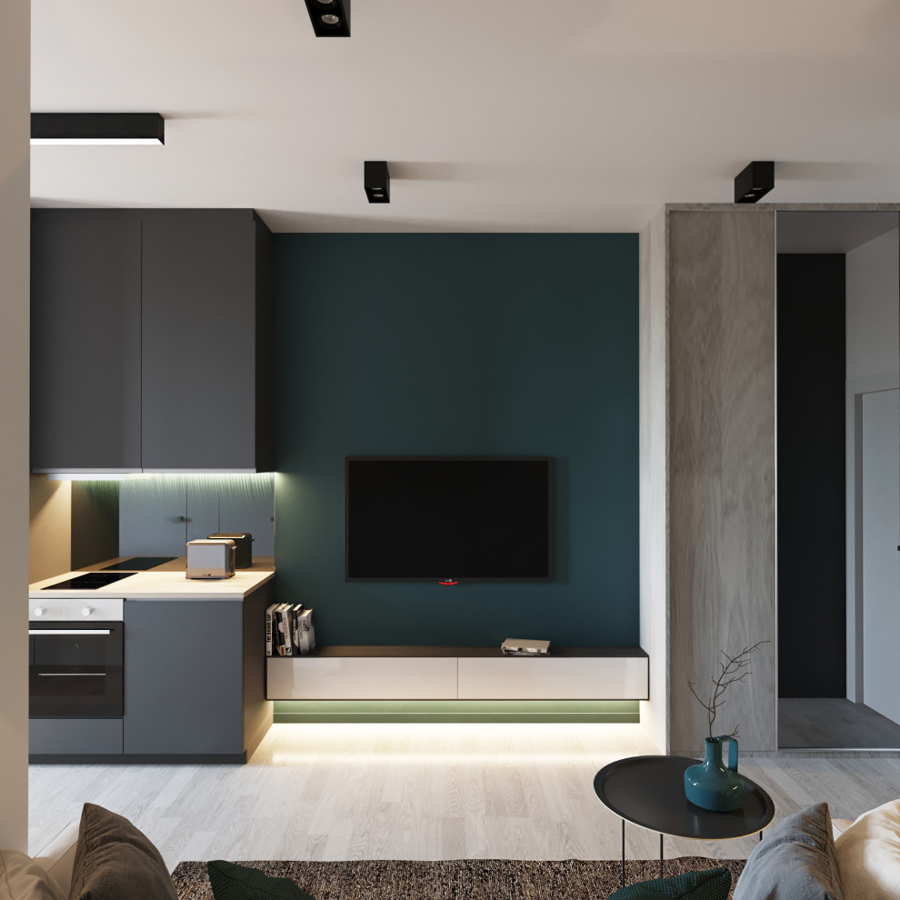 Дизайн проект квартиры 34 м2 в стиле "Минимализм"