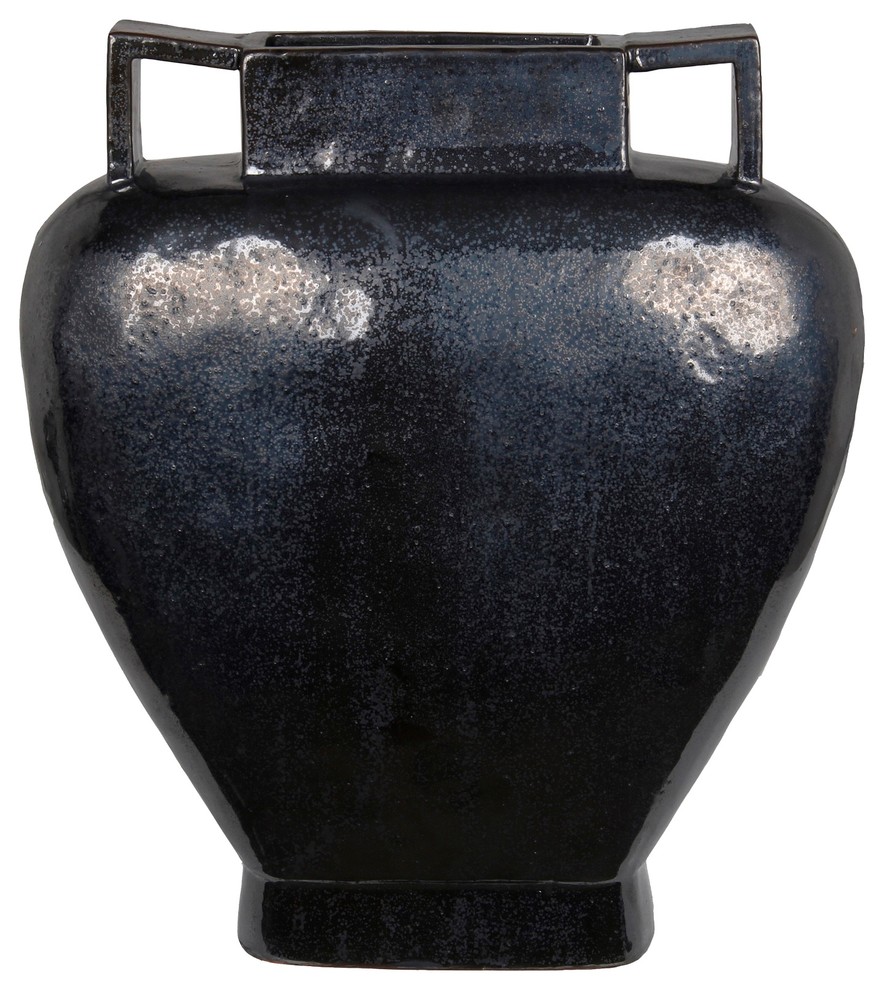 large distressed ceramic vase