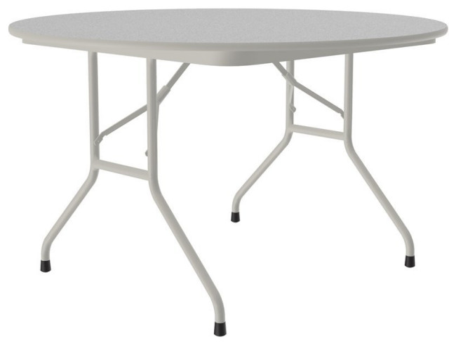 Correll 48"W x 48"D Melamine Top Folding Table in Gray Granite