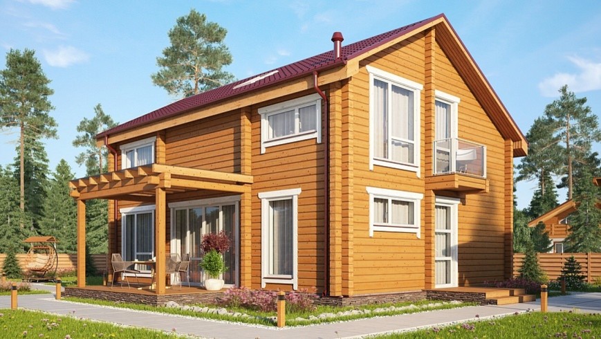 Деревянный дом из клееного бруса 185 кв.м. (СП-185 GOOD WOOD)