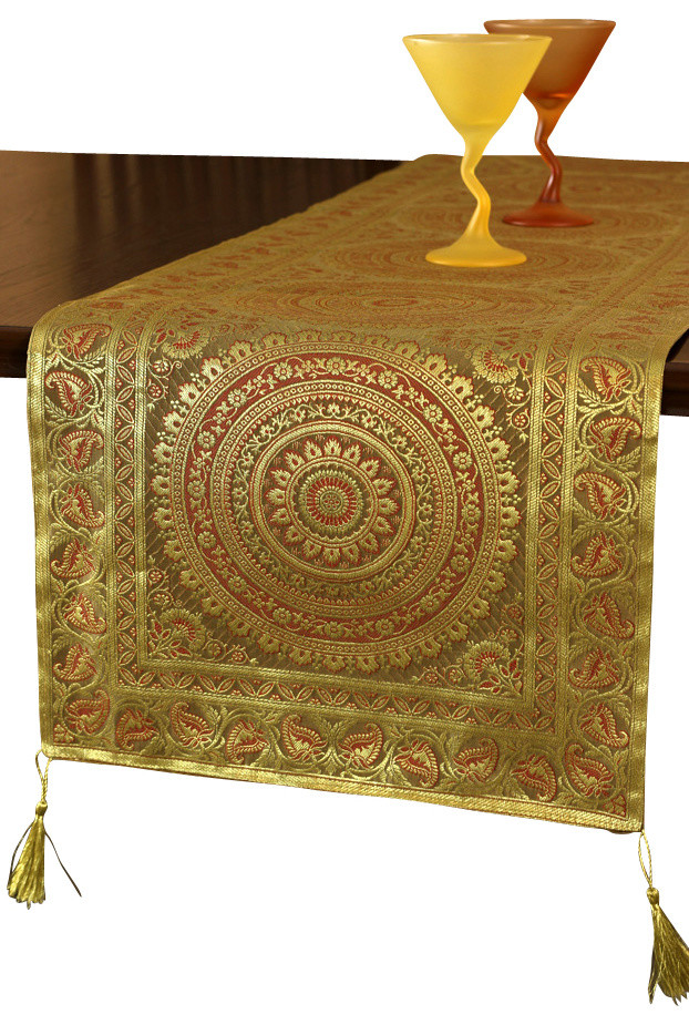 Exotic Oriental 70"x16" Table Runner Asian Table Runners by