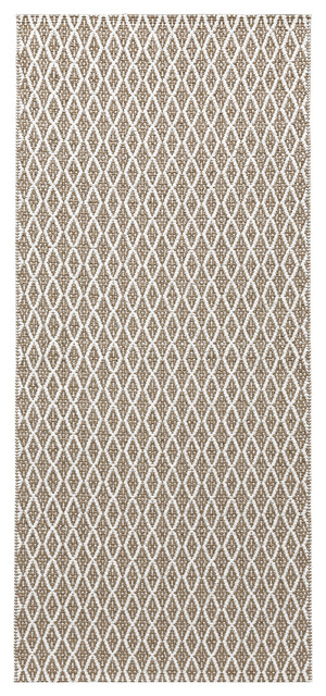 Eye Woven Vinyl Floor Cloth, Beige, 70x250 cm