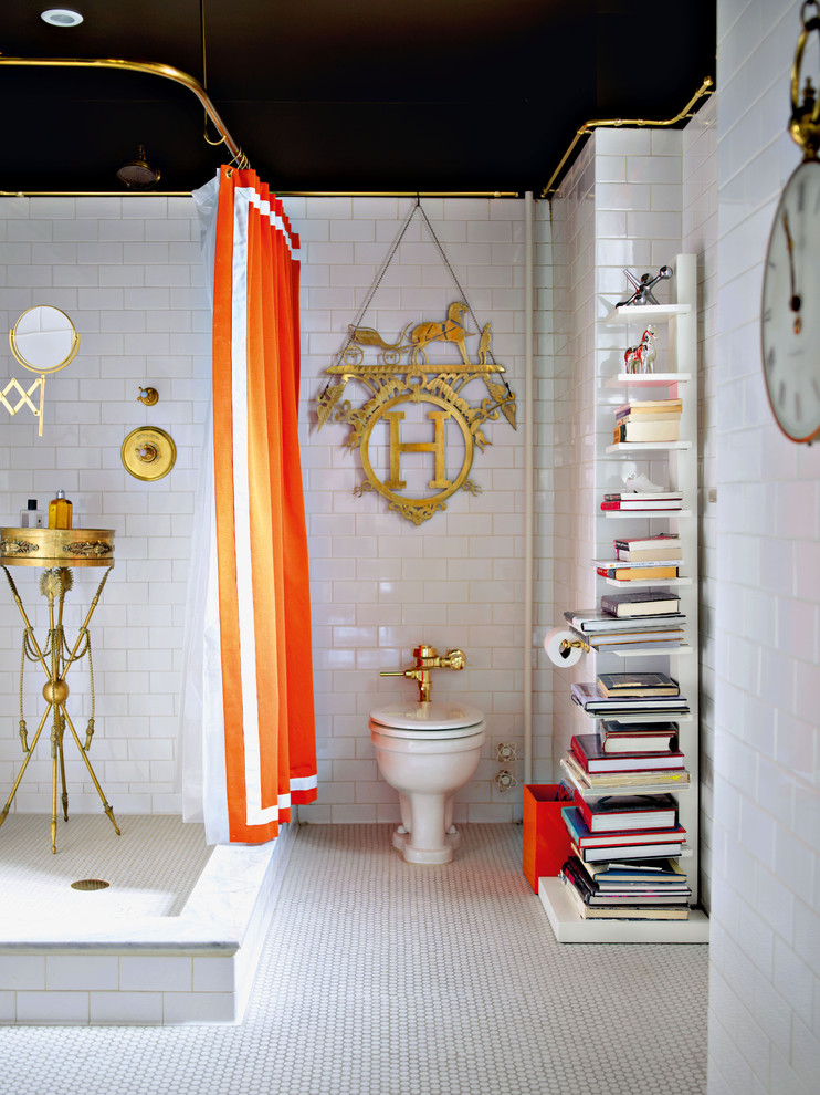 Photo of an eclectic bathroom.