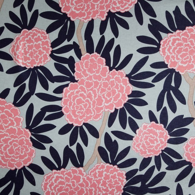 Navy Fleur Chinoise Fabric