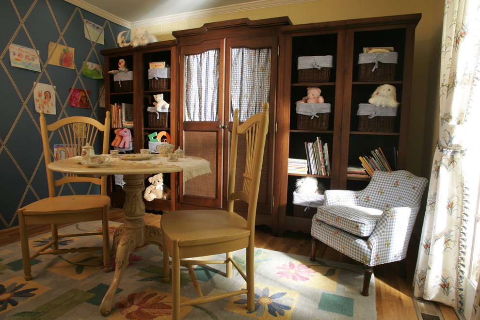This is an example of an eclectic kids' room for girls in DC Metro.