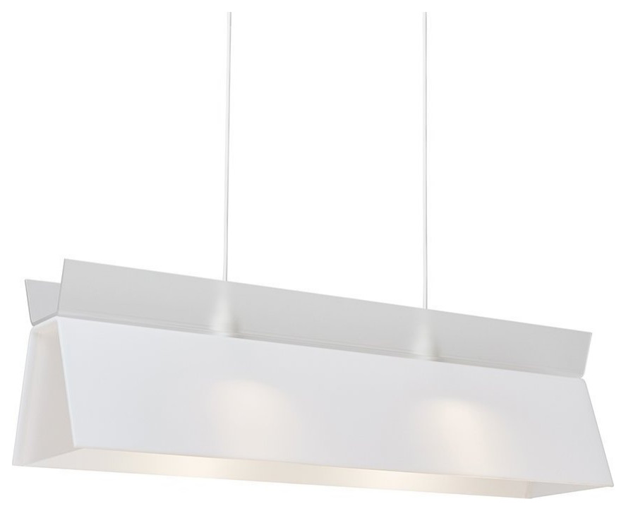 Lido Pendant,White/Frosted Acrylic with White Ceiling Plate