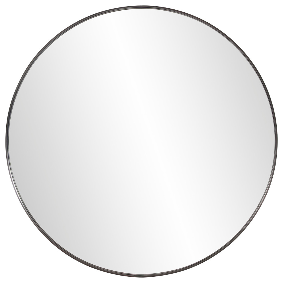 Howard Elliott Steele Black Round Mirror Transitional Wall Mirrors