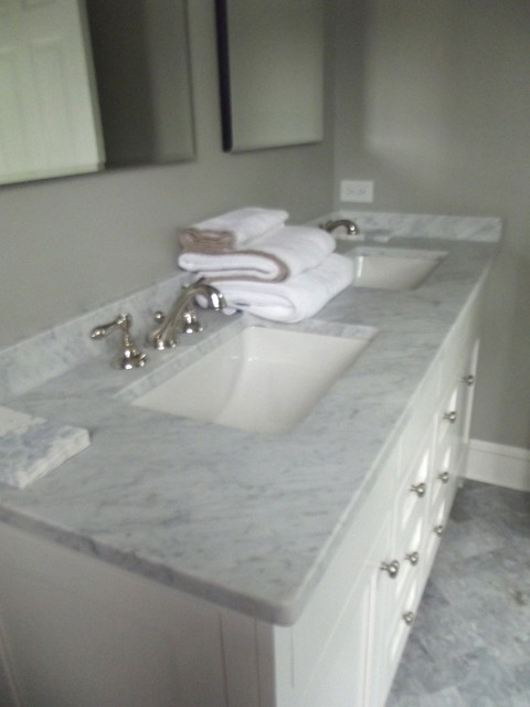 Marble Counter Top Traditional Bathroom New York By