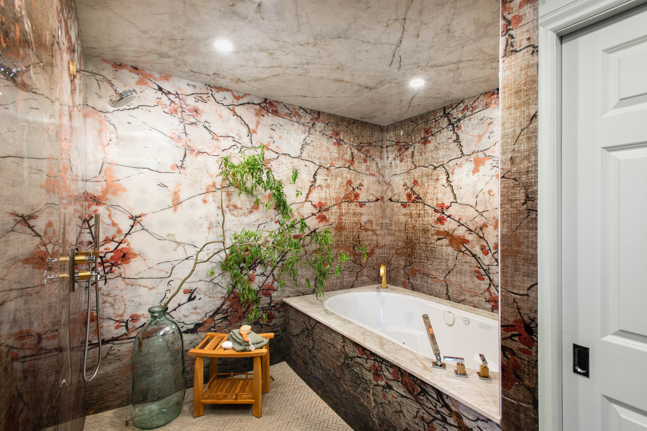 Modern Asian Inspired Primary Bathroom